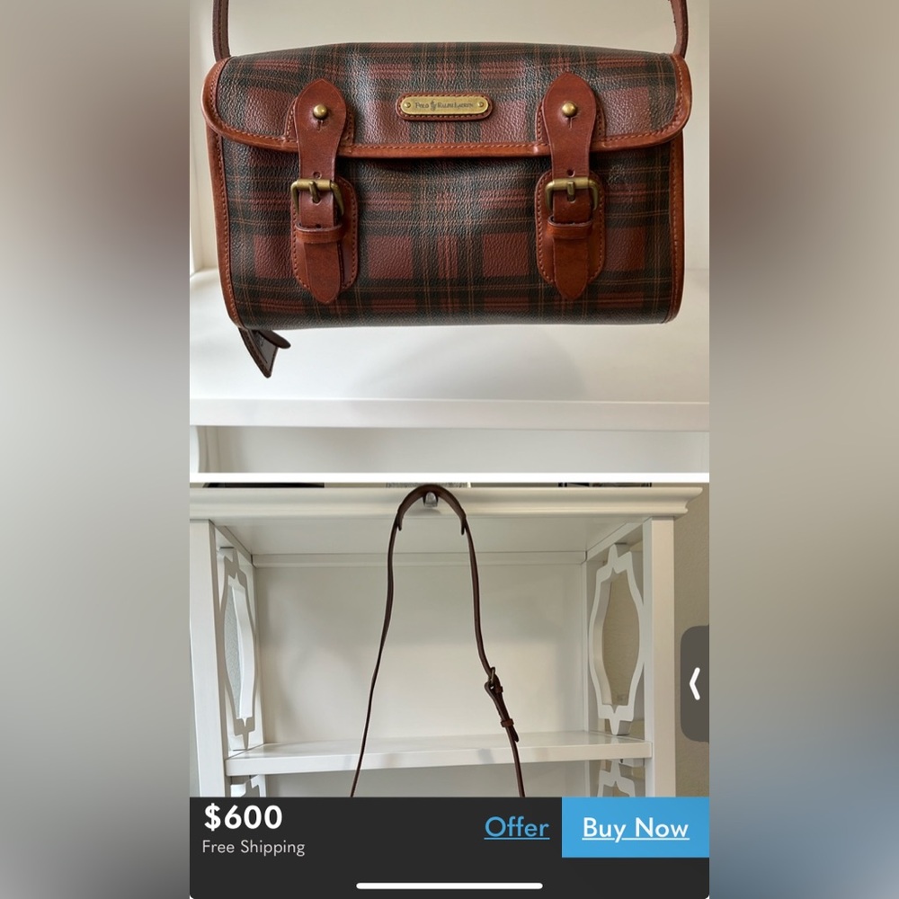 *RARE* Polo Ralph Lauren Red Tartan Mini Crossbody Messenger Bag! - Picture 17 of 17